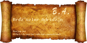 Brüszler Adrián névjegykártya